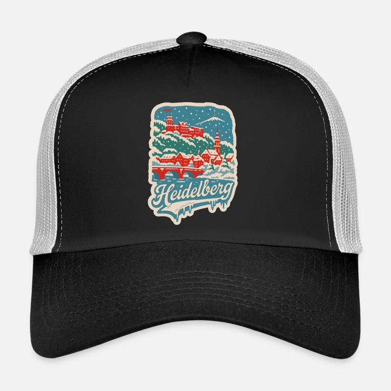 Heidelberg Winterlandschaft   - Trucker Cap - Schwarz/Steingrau