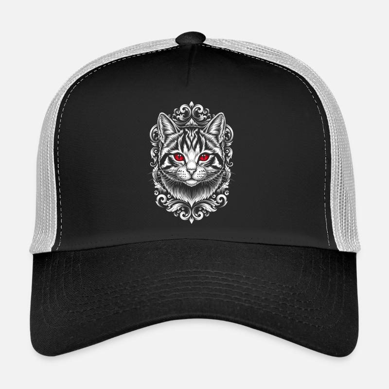 Gothic Katze mit lila Augen - Süßes Kätzchen Trucker Cap