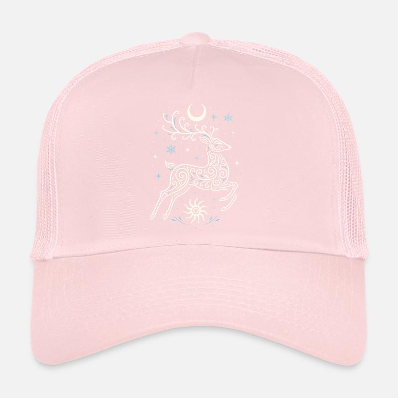 Jumping Yule Deer with Sun & Moon Trucker Cap