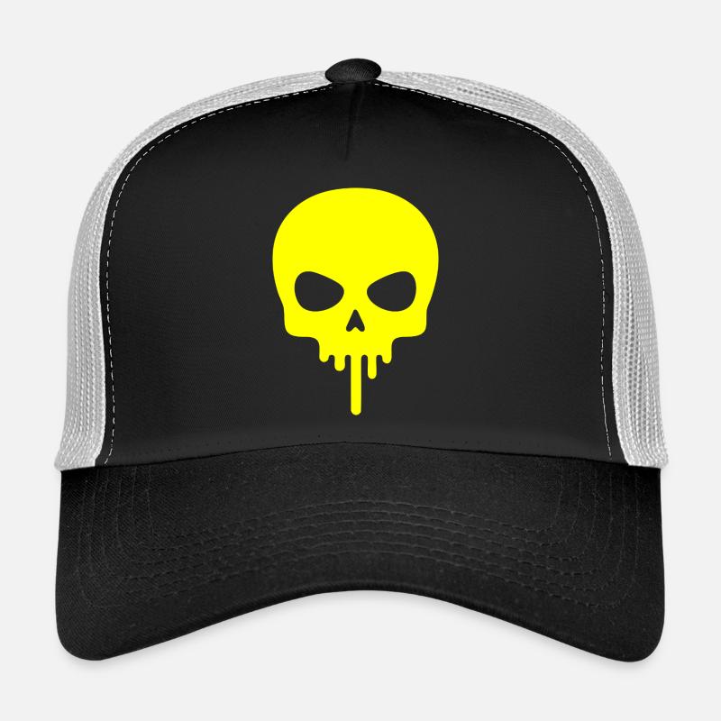 Neon Skull Dripping Trucker Cap