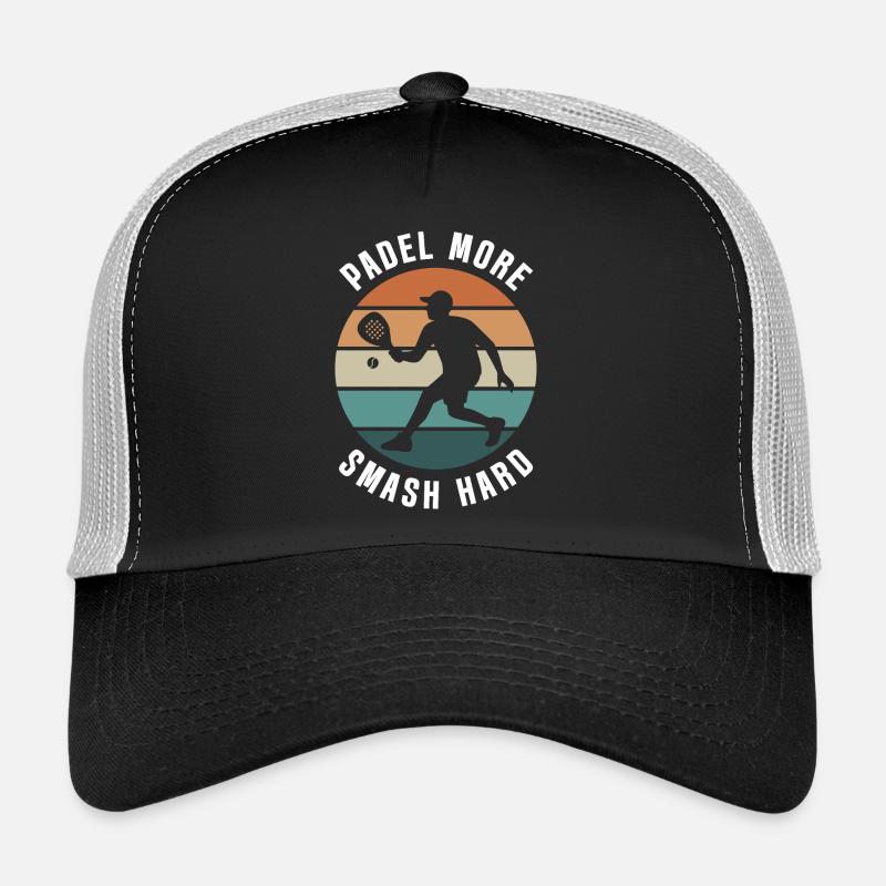 Padel Plus Smash Hard Retro Design - Casquette trucker  - noir/gris pierre