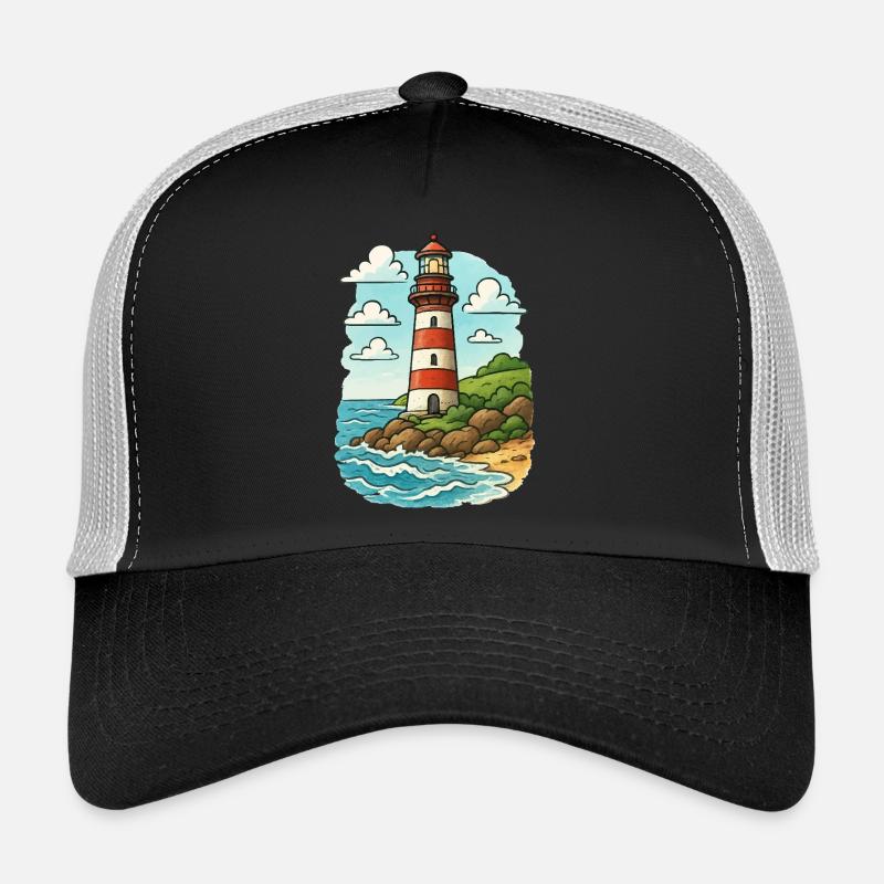 Phare sur le sentier côtier Casquette trucker 