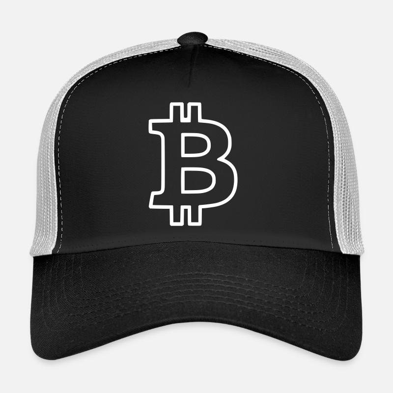 Bitcoin Logo Outline Neon Minimalistisch Trucker Cap