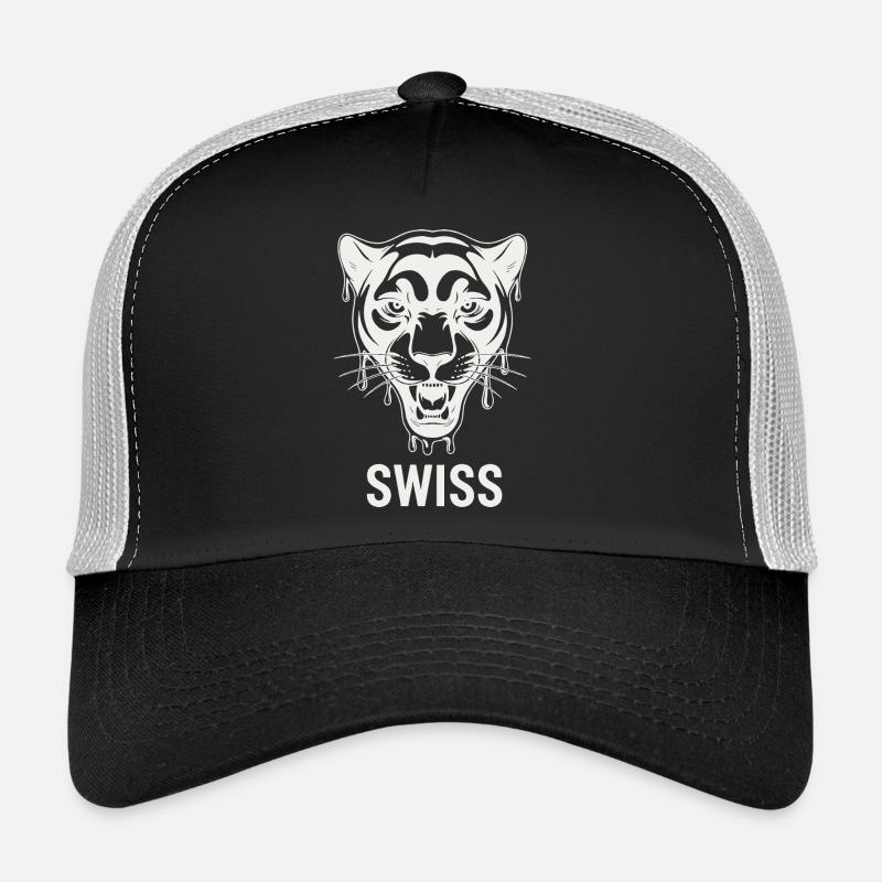 Tropfender Tigerkopf Schweizer Stil Trucker Cap