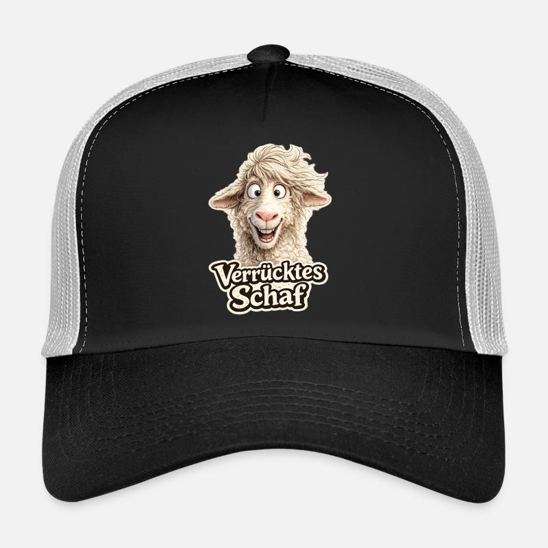 Crazy Sheep Motif - Trucker Cap - black/stone grey