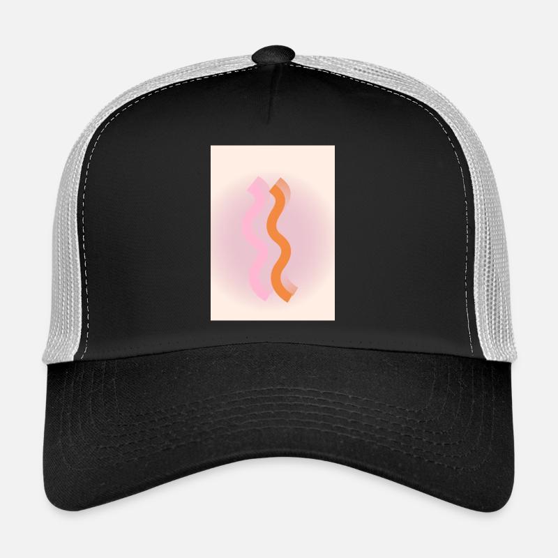 Linien - Trucker Cap - Schwarz/Steingrau