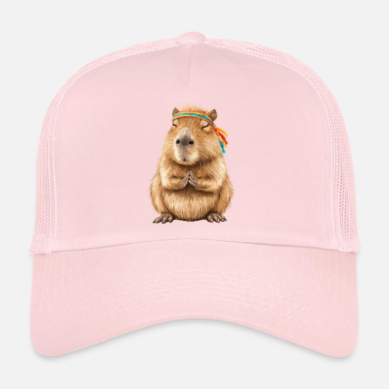 Capybara in meditation pose with headband Trucker Cap