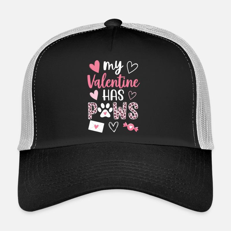 My Valentine Has Paws Cute Love Design - Trucker Cap - black/stone grey