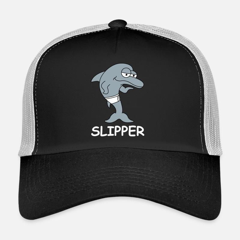 Slipper Dolphin In Swimming Trunks Trucker Cap