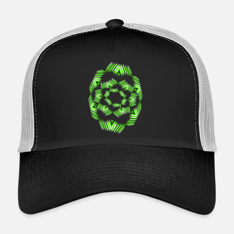 Neon Mandala Fan Pattern Trucker Cap