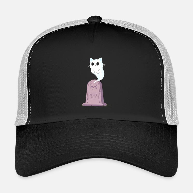 Geisterkätzchen am Grabstein Trucker Cap
