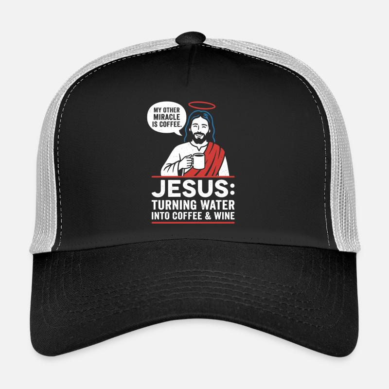 Graphique du miracle du café Jésus Casquette trucker 