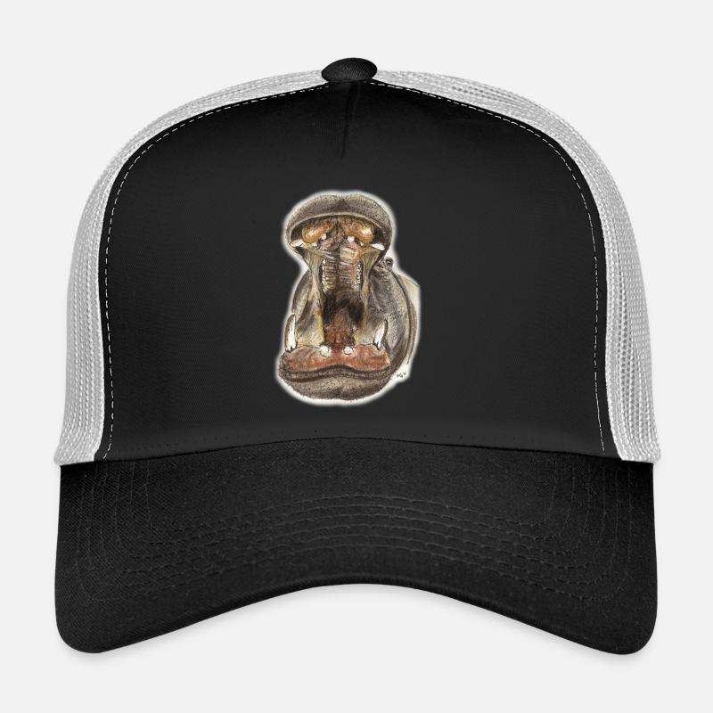 Hippo Hippo Mouth Illustration Trucker Cap