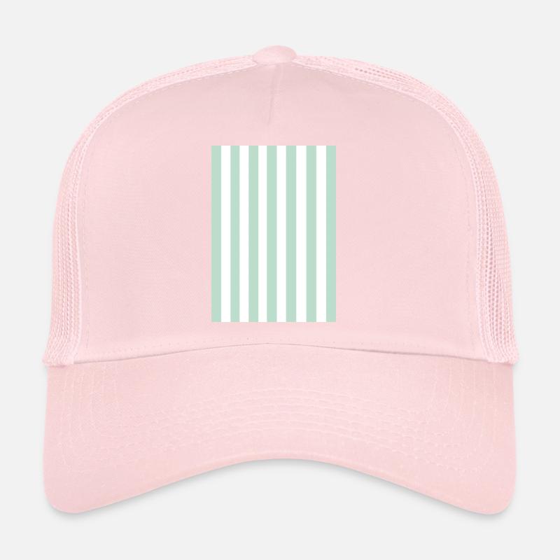 Stripes - green, white, personalizable Trucker Cap