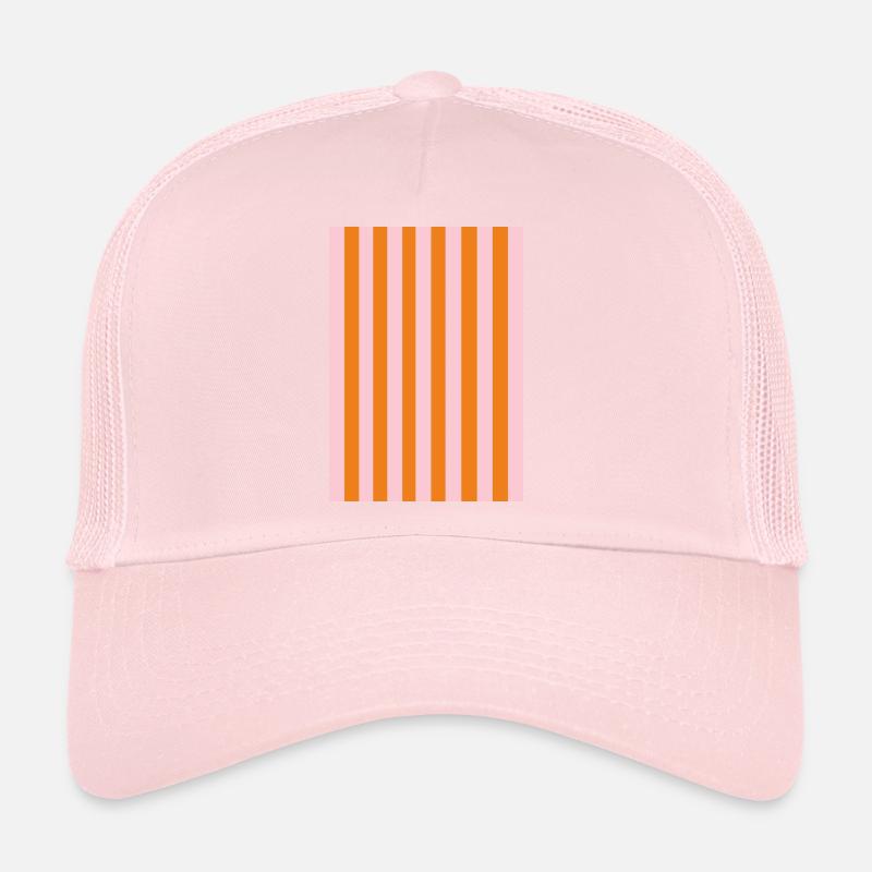 Stripes - orange pink personalizable Trucker Cap