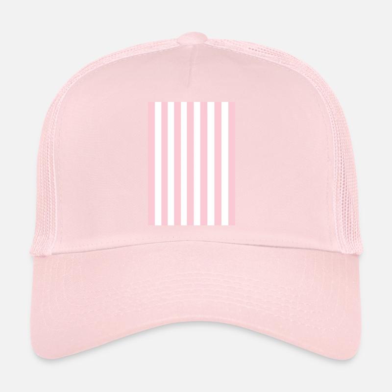 Stripes - pink white personalizable Trucker Cap