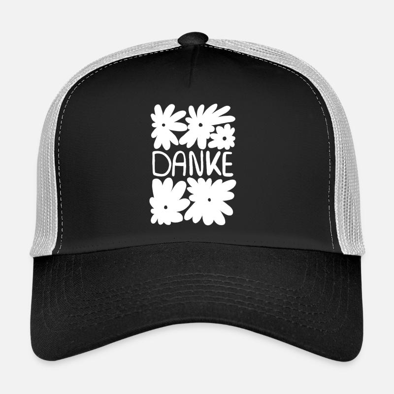 Danke - weiße Blumen Trucker Cap