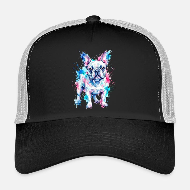 Farbenfroher Hund: Aquarell Kunst Design Trucker Cap