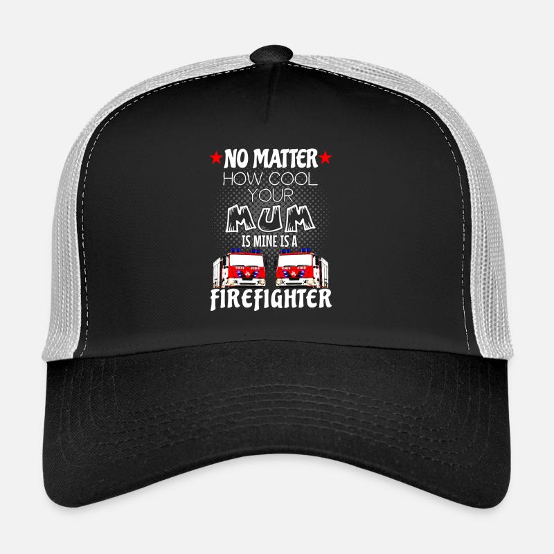 pompier - ma mère est un pompier frais - Casquette trucker  - noir/gris pierre
