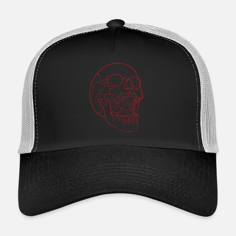 Silent Fall - Crâne en rouge Casquette trucker 
