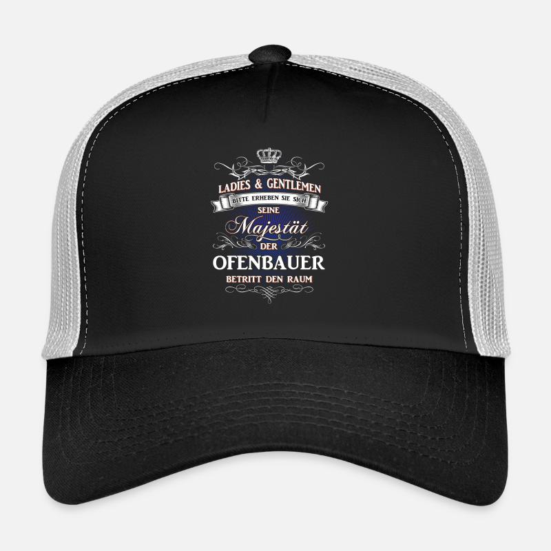 Männer-T-Shirt Beruf Ofenbauer - Trucker Cap - Schwarz/Steingrau
