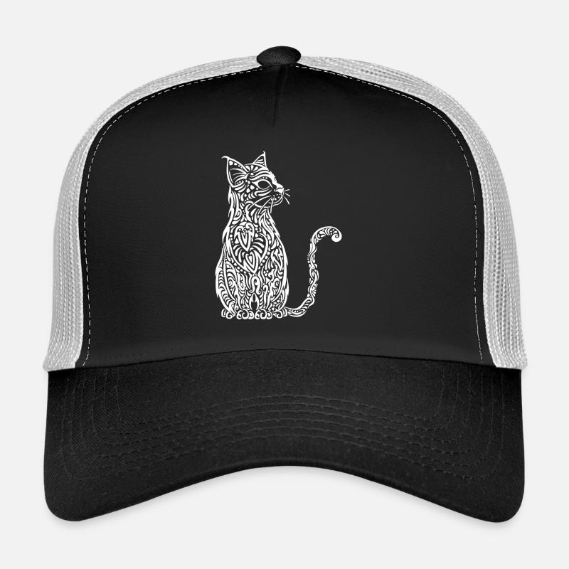 Cat Tribal white Trucker Cap
