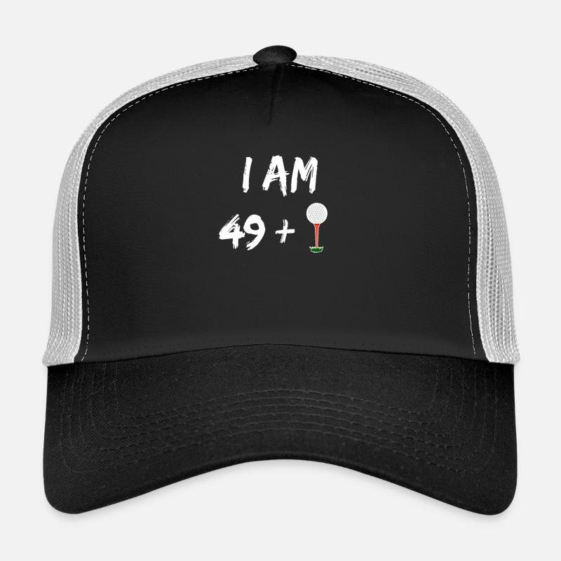 Ich bin 49 Plus Goft Ball für Golfer - Trucker Cap - Schwarz/Steingrau
