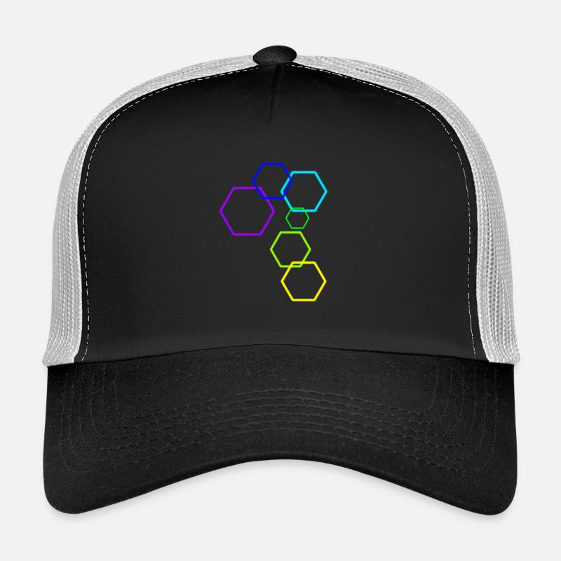 Das Konstrukt [Hexagon] - Trucker Cap - Schwarz/Steingrau