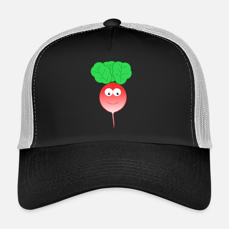 Radieschen Geschenk Geschenkidee Vegan Sport - Trucker Cap - Schwarz/Steingrau