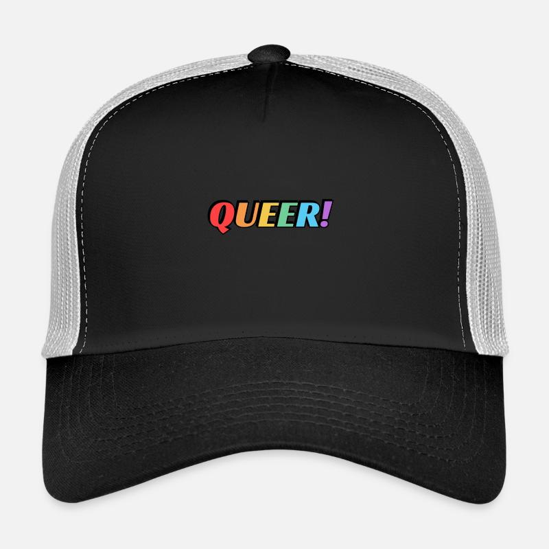 Queerer Regenbogentext Trucker Cap