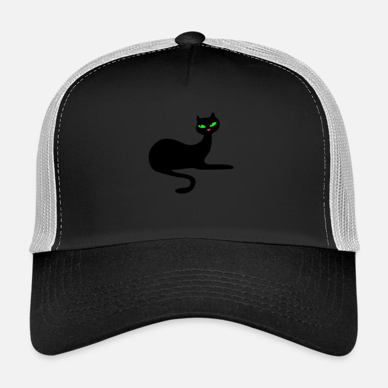 Retro chat noir élégance par Patjila Casquette trucker 