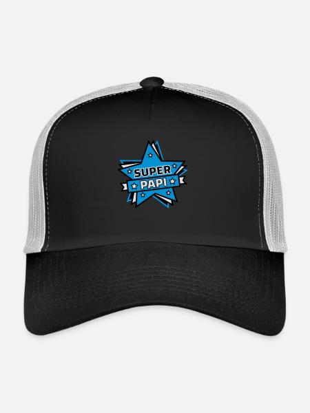 super papi - Casquette trucker  - noir/gris pierre - Devant