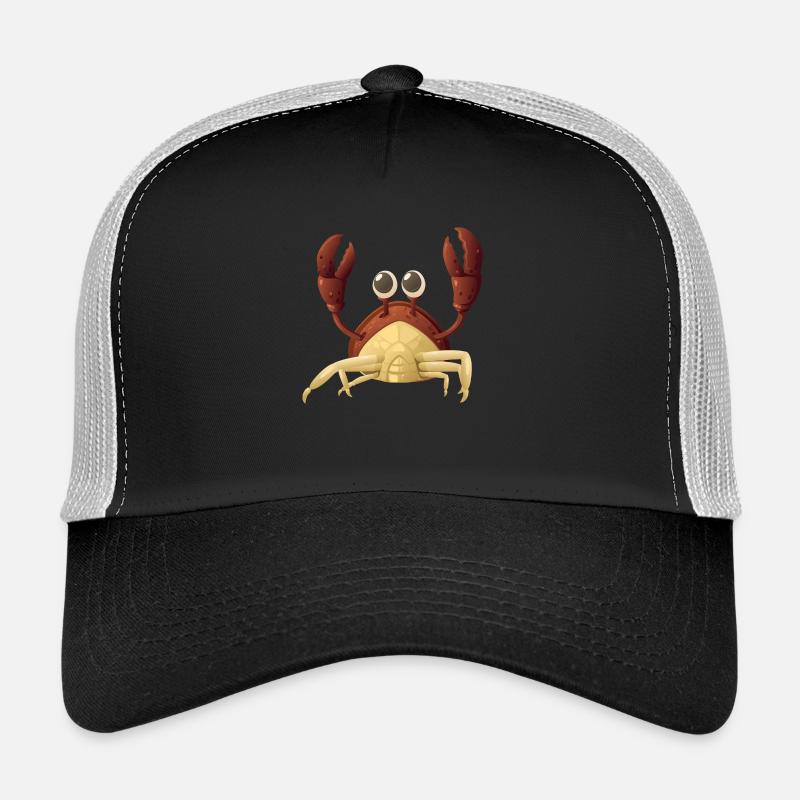 Crab red - Trucker Cap - Schwarz/Steingrau