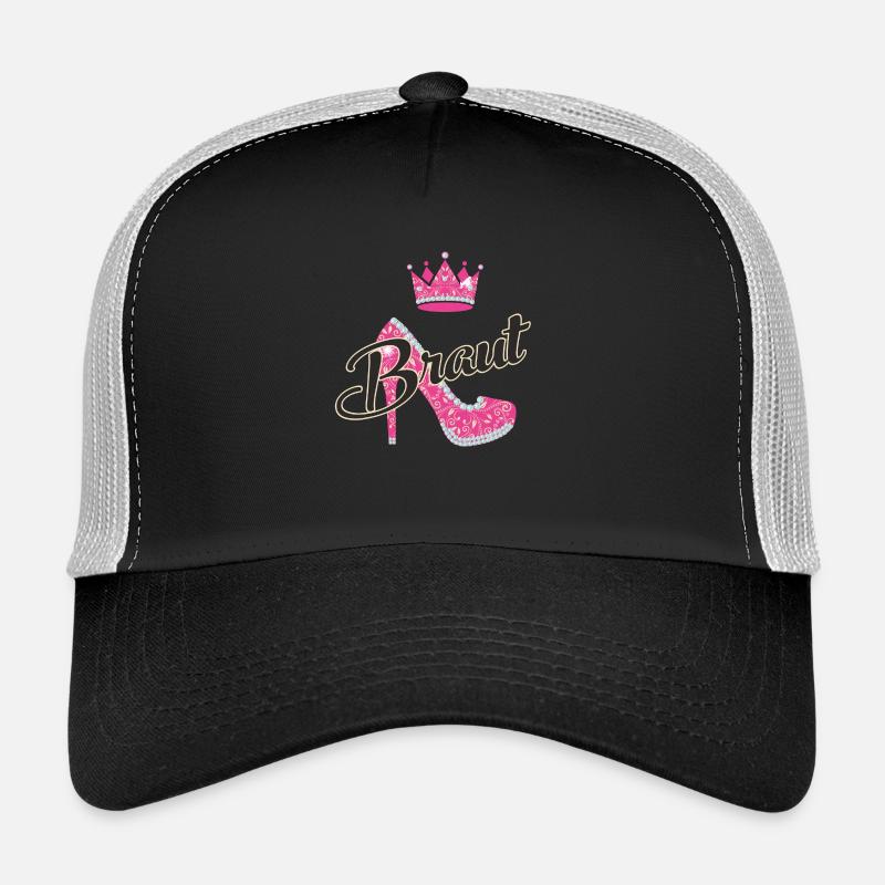 JGA - Braut Schuh - RAHMENLOS - Trucker Cap - Schwarz/Steingrau