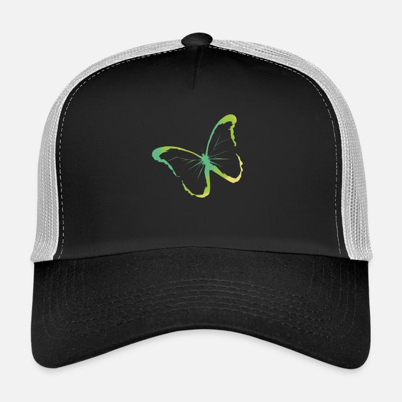 Papillon vert jaune parfait pour l'été Casquette trucker 