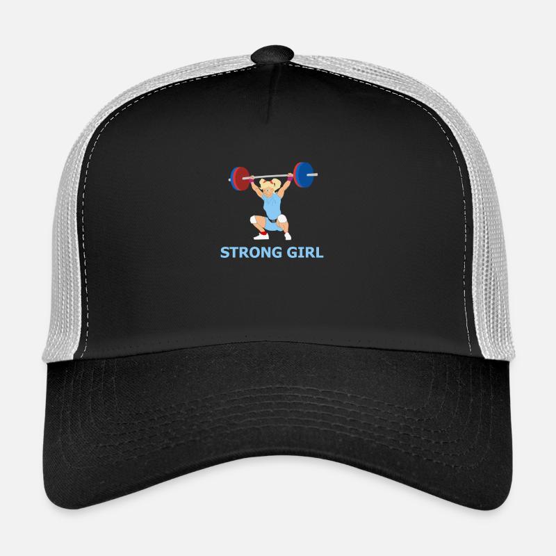 Starkes Mädchen - Illustration - Geschenkidee - Trucker Cap - Schwarz/Steingrau