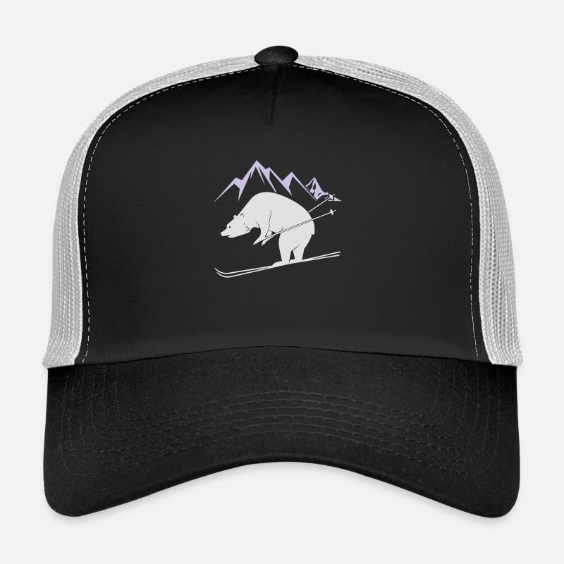 Snowboard Bear - Trucker Cap - Schwarz/Steingrau