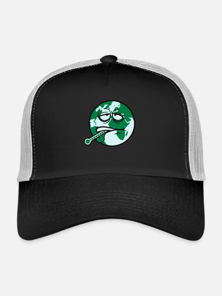 virus de la terre virus bactéries thermomètre l'humanité - Casquette trucker  - noir/gris pierre - Devant