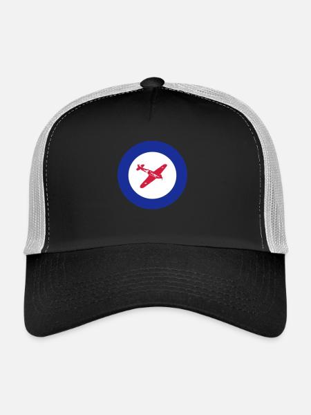 Hurricane Roundel - Trucker Cap - black/stone grey - Front