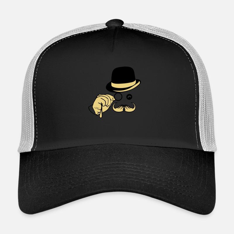 Smiley-Hut Monokel Schnurrbart Melone Trucker Cap