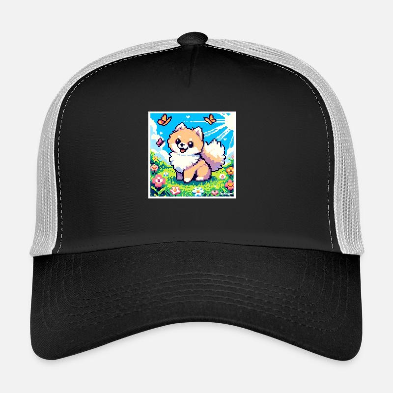 Pixel Pom Trucker Cap