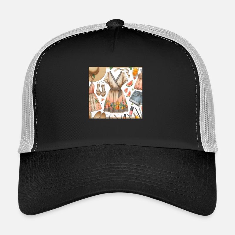 Look des Tages. - Trucker Cap - Schwarz/Steingrau
