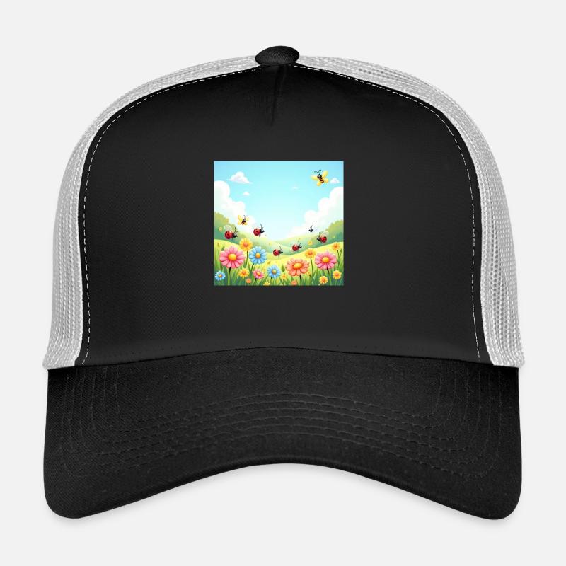 Spring Joy – Flowers and Insects Dancing Trucker Cap