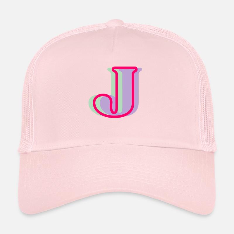 Lettre j multicolore Casquette trucker 