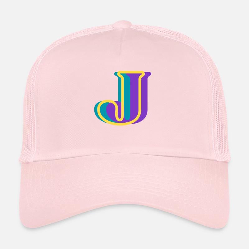 Lettre j multicolore Casquette trucker 