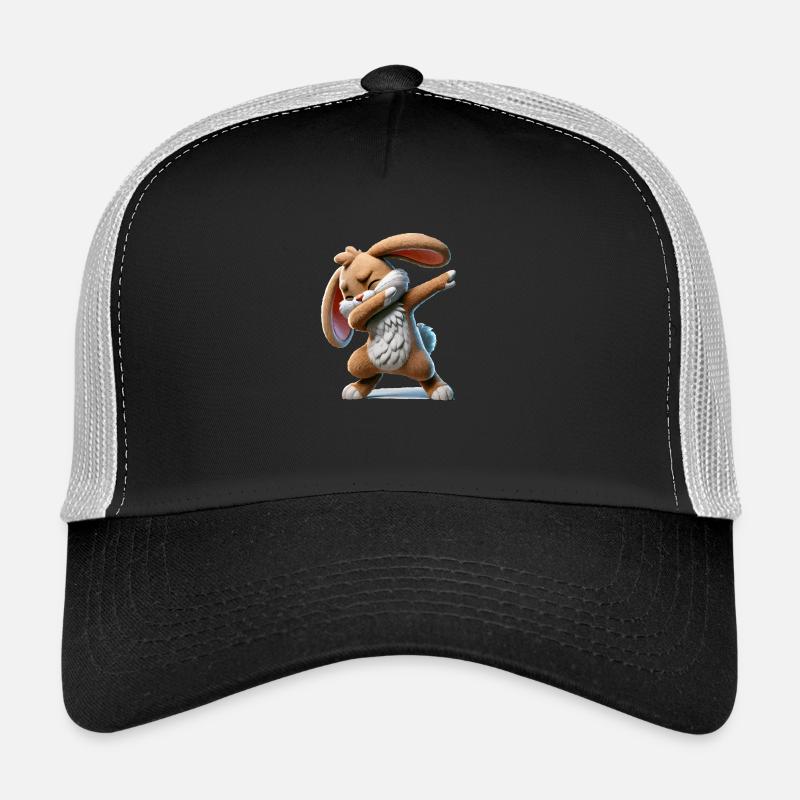 Bande dessinée de tamponnage de lapin Casquette trucker 