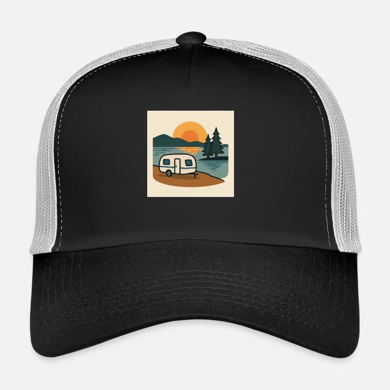 Camping Motorhome Lake Trucker Cap