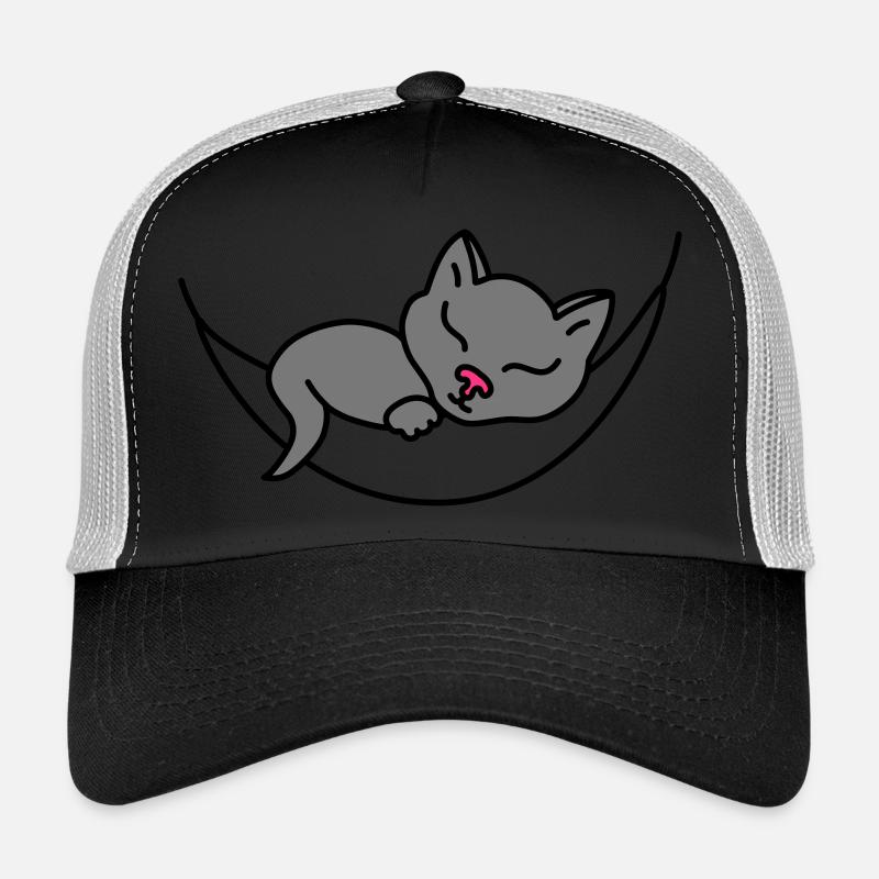 Sleeping Cat - Trucker Cap - black/stone grey