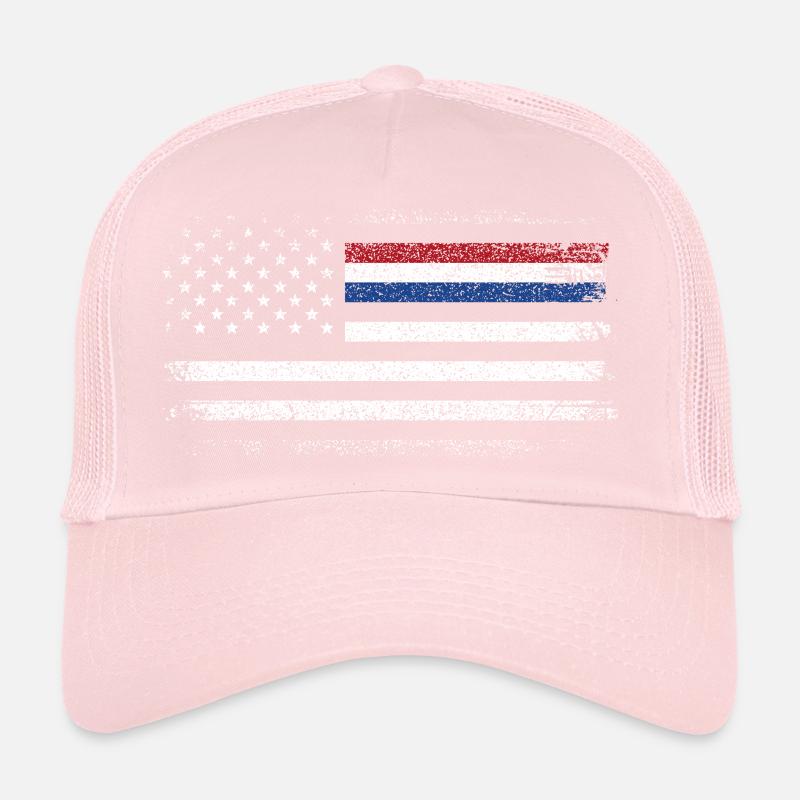 Drapeau américain robuste avec accent bleu Casquette trucker 