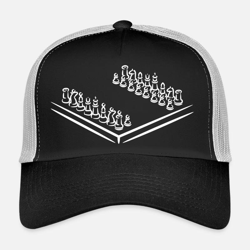 Échecs - Casquette trucker  - noir/gris pierre